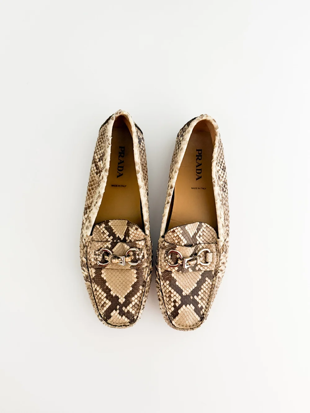靴 Prada Python Leather Mules 38 Prada Python Mules – NEUZWEI